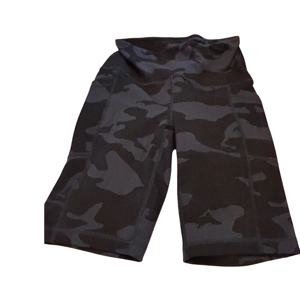 YOGALICIOUS LUX Camo Print‎ High Waist Pocket Bike Shorts Women's XS